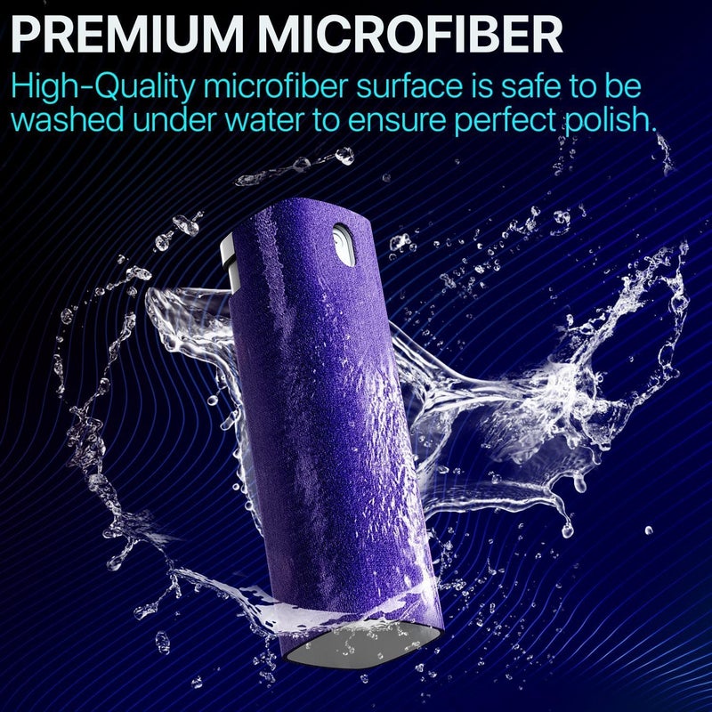 iO CLEAN Mini Screen Cleaner Spray – Finger Proof Screen Cleaner for Smartphones, iPads, MacBooks, Laptops, Car Screens, Touchscreens – 3in1 Mist Cleaner, Microfiber Cloth and Cover (Dark Green) - Image 5